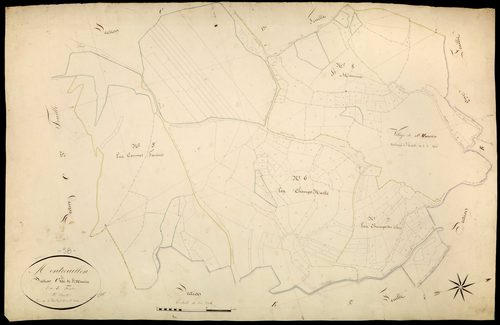 Montreuillon, cadastre ancien : plan parcellaire de la section C dite de Saint-Maurice, feuille 2
