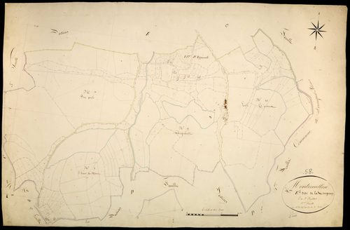 Montreuillon, cadastre ancien : plan parcellaire de la section E dite de la Grignon, feuille 2