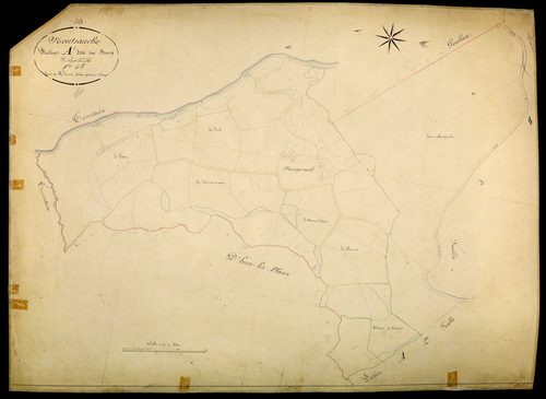 Montsauche-les-Settons, cadastre ancien : plan parcellaire de la section A dite du Bourg, feuille 1