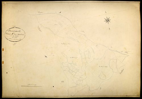 Montsauche-les-Settons, cadastre ancien : plan parcellaire de la section E dite d'Argoulais, feuille 1