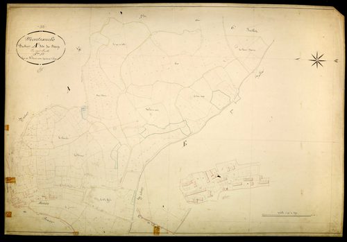 Montsauche-les-Settons, cadastre ancien : plan parcellaire de la section A dite du Bourg, feuille 5