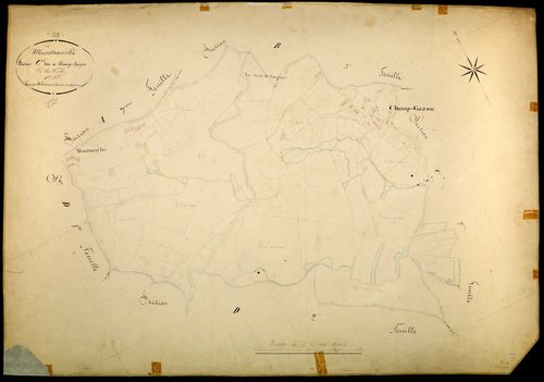 Montsauche-les-Settons, cadastre ancien : plan parcellaire de la section C dite de Champ-Gazon, feuille 1