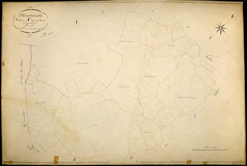 Montsauche-les-Settons, cadastre ancien : plan parcellaire de la section A dite du Bourg, feuille 3