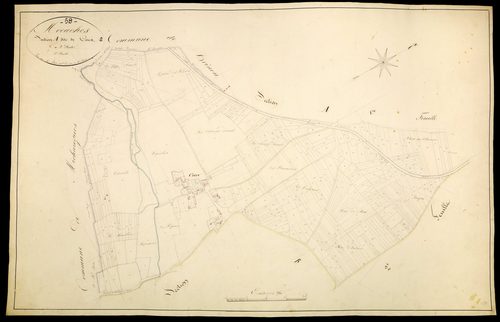 Moraches, cadastre ancien : plan parcellaire de la section A dite de Coux, feuille 2