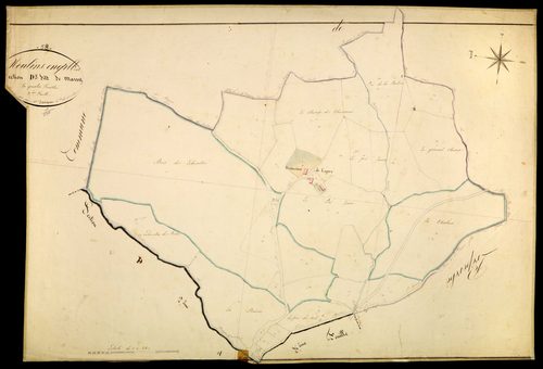 Moulins-Engilbert, cadastre ancien : plan parcellaire de la section D dite de Marry, feuille 3