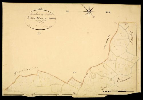 Moulins-Engilbert, cadastre ancien : plan parcellaire de la section E dite de Mourciaux, feuille 4