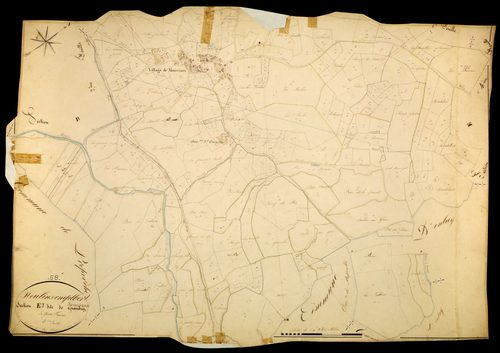 Moulins-Engilbert, cadastre ancien : plan parcellaire de la section E dite de Mourciaux, feuille 3