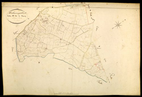 Moulins-Engilbert, cadastre ancien : plan parcellaire de la section D dite de Marry, feuille 1