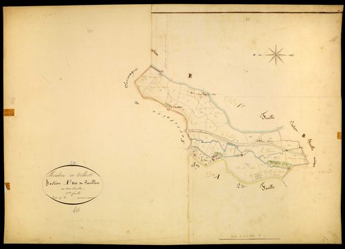 Moulins-Engilbert, cadastre ancien : plan parcellaire de la section A dite du Pavillon, feuille 3