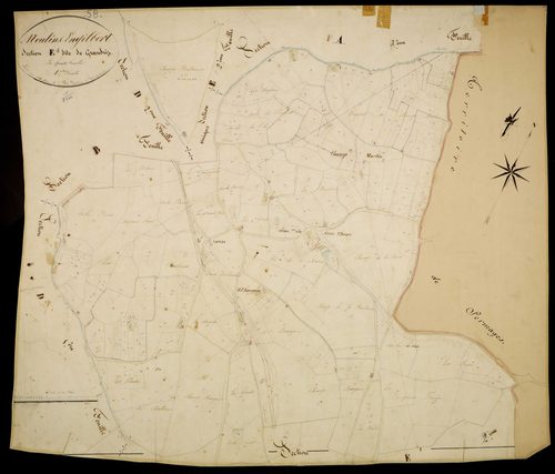 Moulins-Engilbert, cadastre ancien : plan parcellaire de la section E dite de Mourciaux, feuille 1