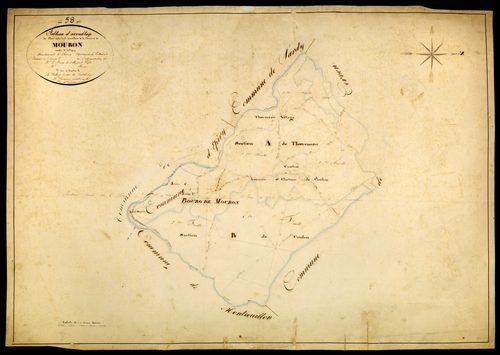 Mouron-sur-Yonne, cadastre ancien : tableau d'assemblage