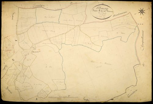 Moussy, cadastre ancien : plan parcellaire de la section A dite de Busseaux, feuille 1