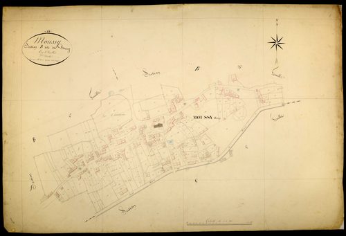 Moussy, cadastre ancien : plan parcellaire de la section B dite du Bourg, feuille 2