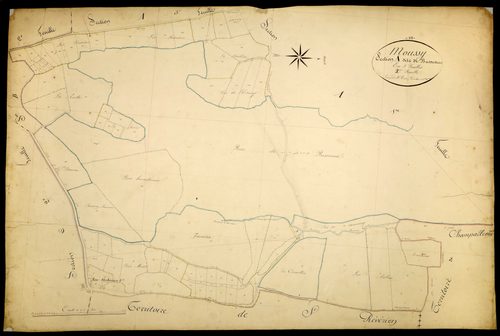 Moussy, cadastre ancien : plan parcellaire de la section A dite de Busseaux, feuille 2