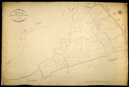 Moussy, cadastre ancien : plan parcellaire de la section C dite de la Colonne, feuille 2