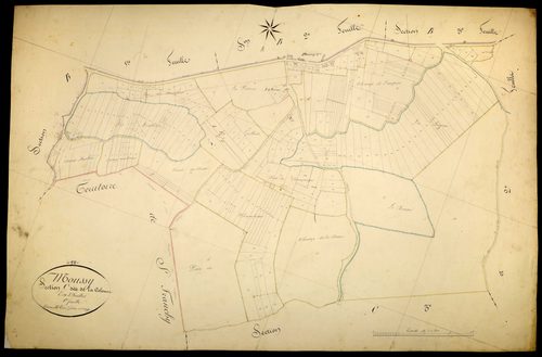 Moussy, cadastre ancien : plan parcellaire de la section C dite de la Colonne, feuille 1