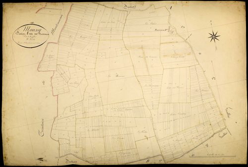 Moussy, cadastre ancien : plan parcellaire de la section A dite de Busseaux, feuille 3