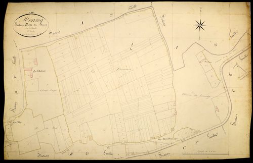 Moussy, cadastre ancien : plan parcellaire de la section B dite du Bourg, feuille 3