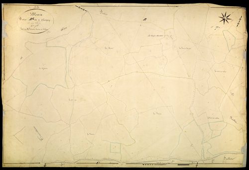 Moux-en-Morvan, cadastre ancien : plan parcellaire de la section B dite de Chevigny, feuille 6