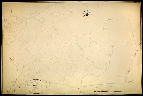 Moux-en-Morvan, cadastre ancien : plan parcellaire de la section G dite de Goix, feuille 1