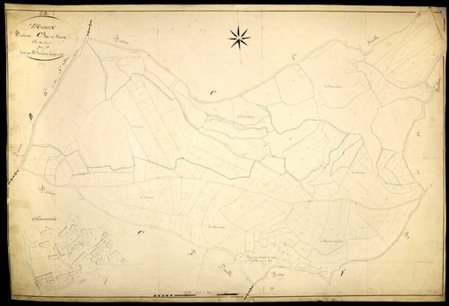 Moux-en-Morvan, cadastre ancien : plan parcellaire de la section C dite du Bourg, feuille 2