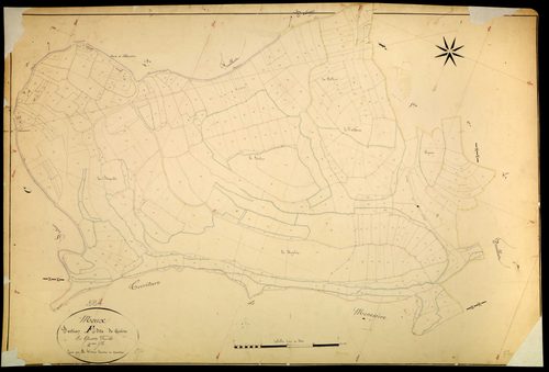 Moux-en-Morvan, cadastre ancien : plan parcellaire de la section F dite de Guise, feuille 2