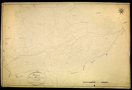 Moux-en-Morvan, cadastre ancien : plan parcellaire de la section F dite de Guise, feuille 4