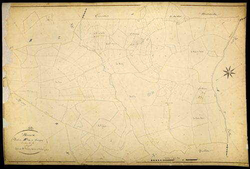 Moux-en-Morvan, cadastre ancien : plan parcellaire de la section B dite de Chevigny, feuille 3
