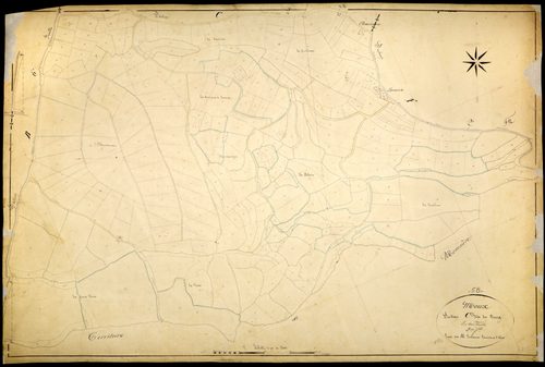 Moux-en-Morvan, cadastre ancien : plan parcellaire de la section C dite du Bourg, feuille 3