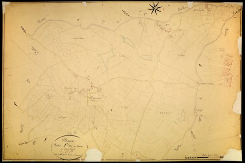 Moux-en-Morvan, cadastre ancien : plan parcellaire de la section F dite de Guise, feuille 1