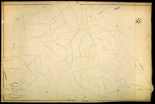 Moux-en-Morvan, cadastre ancien : plan parcellaire de la section A dite de la Fragnot, feuille 3