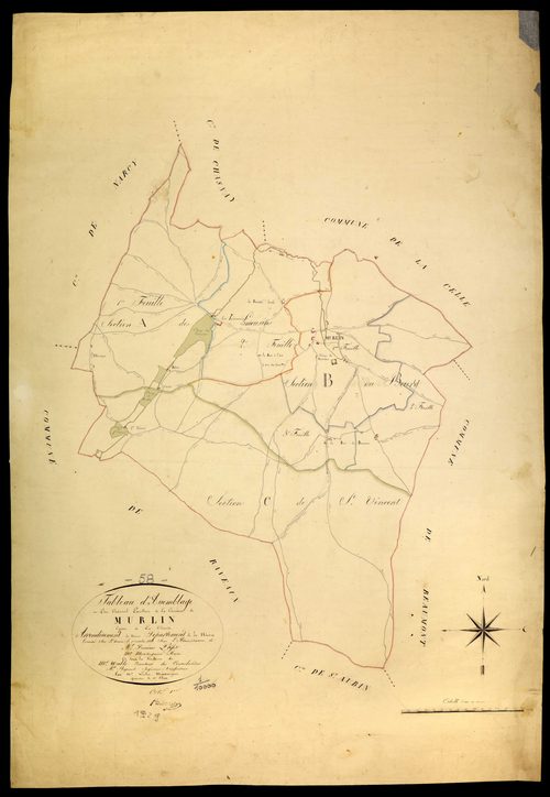Murlin, cadastre ancien : tableau d'assemblage