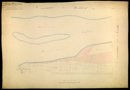 Myennes, cadastre ancien : plan parcellaire de la section B dite de Myennes, feuille 1, annexe
