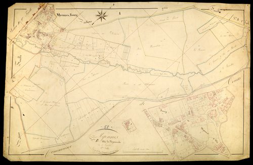 Myennes, cadastre ancien : plan parcellaire de la section B dite de Myennes, feuille 2