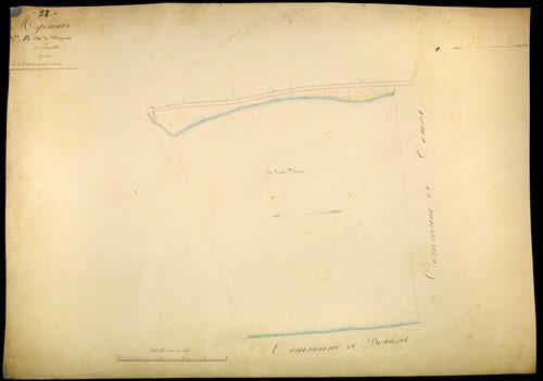 Myennes, cadastre ancien : plan parcellaire de la section B dite de Myennes, feuille 3, annexe