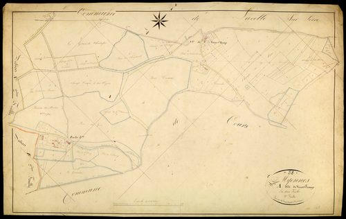 Myennes, cadastre ancien : plan parcellaire de la section A dite de Vieux Champ, feuille 1