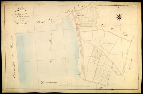 Myennes, cadastre ancien : plan parcellaire de la section B dite de Myennes, feuille 3
