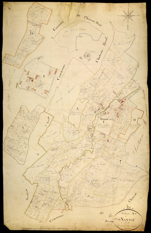 Nannay, cadastre ancien : plan parcellaire de la section A dite de Nannay, feuille 2