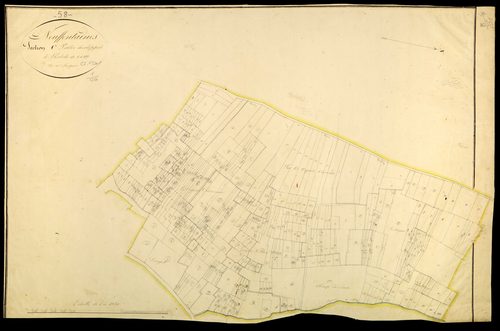 Neuffontaines, cadastre ancien : plan parcellaire de la section C dite de Chitry, feuille 2, développement 2