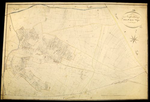 Neuffontaines, cadastre ancien : plan parcellaire de la section B dite de Vigne