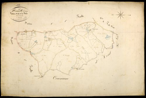 Neuville-lès-Decize, cadastre ancien : plan parcellaire de la section B dite de la Vallée, feuille 2