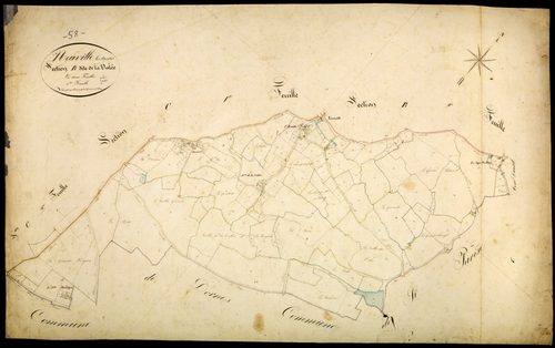 Neuville-lès-Decize, cadastre ancien : plan parcellaire de la section B dite de la Vallée, feuille 1