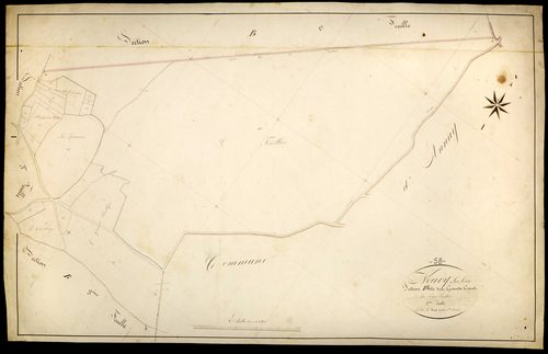 Neuvy-sur-Loire, cadastre ancien : plan parcellaire de la section B dite des Grands Cocus, feuille 2