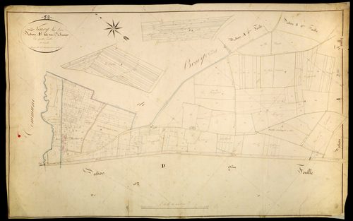 Neuvy-sur-Loire, cadastre ancien : plan parcellaire de la section A dite des Grands Champs, feuille 1