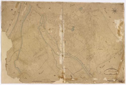 Nevers, cadastre ancien : plan parcellaire de la section D dite de la Barre