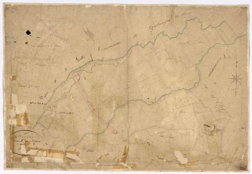 Nevers, cadastre ancien : plan parcellaire de la section E dite de Mouësse, feuille 1