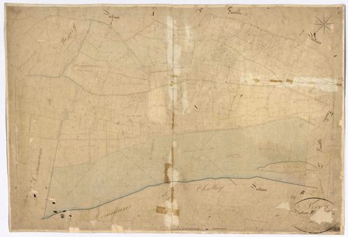 Nevers, cadastre ancien : plan parcellaire de la section B dite de Loire, feuille 1