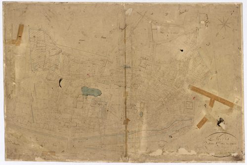 Nevers, cadastre ancien : plan parcellaire de la section C dite du Croux