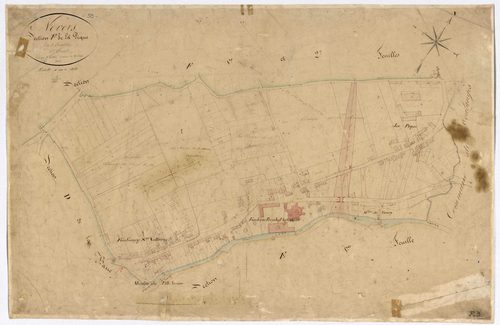 Nevers, cadastre ancien : plan parcellaire de la section F dite de la Pique, feuille 3