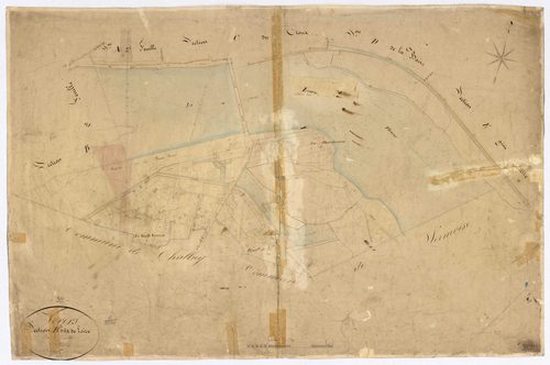 Nevers, cadastre ancien : plan parcellaire de la section B dite de Loire, feuille 2